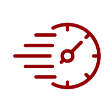 Speed gauge illustration in red and black