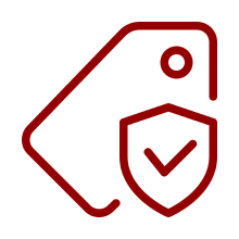 Price tag with a shield icon