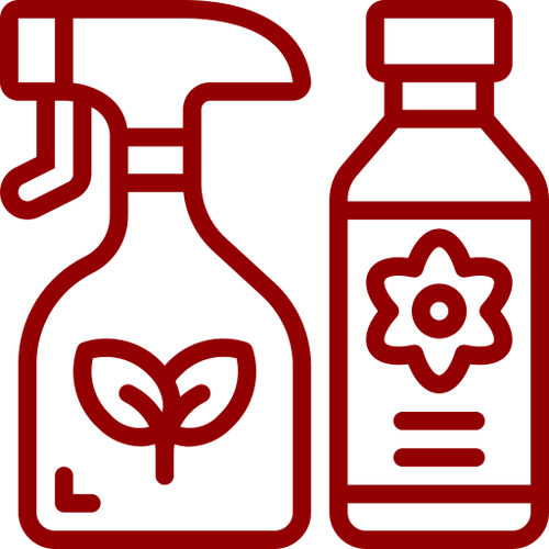 Gardening spray and plant bottle illustration